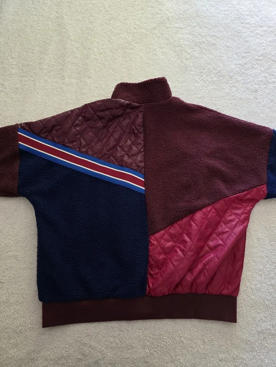 Nike Sportswear Retro Sherpa Fleece Track Jacket, Women's Small, GUC - Burgundy - Picture 11 of 12